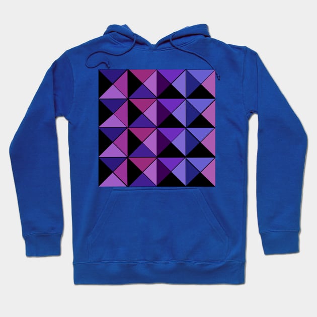 3D Illusion Squared - Violet Blue Hoodie by Esprit-Mystique